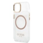 Guess GUHMP13MHTRMD iPhone 13 / 14 / 15 6.1" gold hard case Metal Outline Magsafe - imagine 6