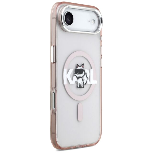 Karl Lagerfeld IML Choupette Sketch Logo MagSafe Case for iPhone Air Pink - imagine 4