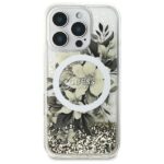 Guess GUHMP16XLFMWTE iPhone 16 Pro Max 6.9" beige hardcase Liquid Glitter Flower MagSafe - imagine 3