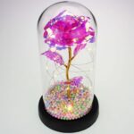 Eternal Rose in Glass Extralink Home, Pink LED Light - imagine 3
