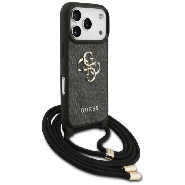 Case Guess 4G Big Logo Cord Stap         Crossbody for iPhone 17 Pro black - imagine 3