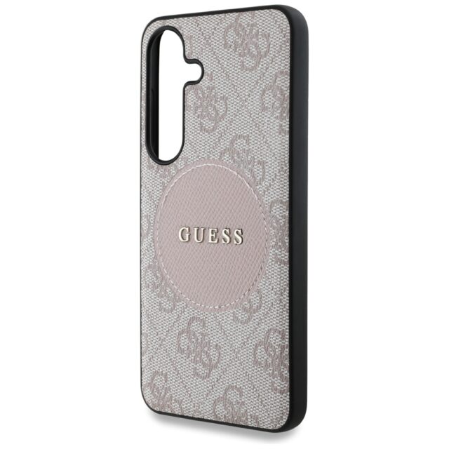 Case Guess 4G Round Patch Classic Logo MagSafe to Samsung Galaxy S25 Plus pink - imagine 6
