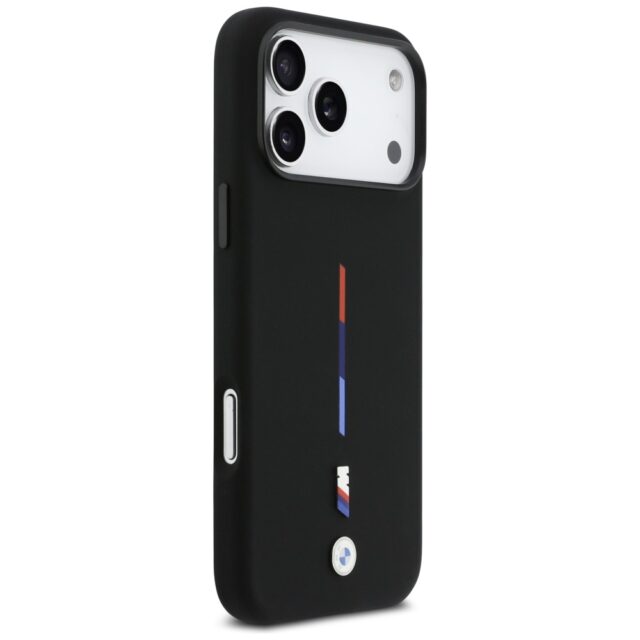 BMW M Silicon Tricolor Line MagSafe Case for iPhone 17 Pro Max Black - imagine 4