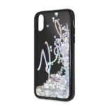 Karl Lagerfeld KLHCPXKSIGMU iPhone X/Xs black hard case Signature Liquid Glitter Sequins - imagine 3