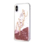 Karl Lagerfeld KLHCPXSGPI iPhone X/Xs pink gold hard case Signature Liquid Glitter - imagine 2