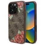 Guess GUHMP16XP4ROPEMCW iPhone 16 Pro Max 6.9" brown hardcase 4G Flowers Print MagSafe