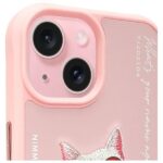 Nimmy case iPhone 15 6.1" pink Glasses Cool Cat - imagine 3