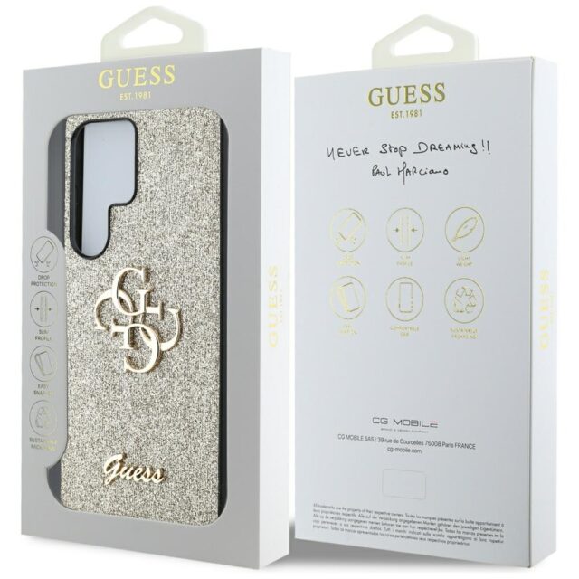 Case Guess Fixed Glitter Big 4G Metal Logo to Samsung Galaxy S25 Ultra gold - imagine 8