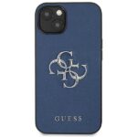 Guess GUHCP13MSA4GSBL iPhone 13/ 14 / 15 6,1" blue hardcase Saffiano 4G Metal Logo - imagine 3