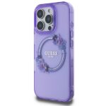 Guess GUHMP16XHFWFCU iPhone 16 Pro Max 6.9" purple hardcase IML Flowers Wreath MagSafe - imagine 2