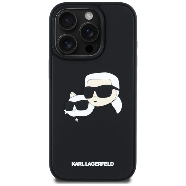 Case Karl Lagerfeld HC 3D Rubber Double Heads to iPhone 16 Pro Max black - imagine 3