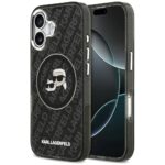 Case Karl Lagerfeld IML Glitter Karl &   Choupette Heads Logo MagSafe for iPhone 17 black