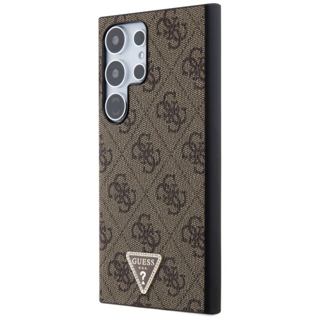Guess GUHCS24LPGS4TDW S24 Ultra S928 brown hardcase Grip Stand 4G Triangle Strass - imagine 2