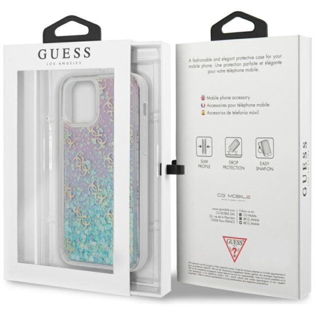 Guess GUHCP12LLG4GGBLPI iPhone 12 Pro Max 6,7" pink hardcase Gradient Liquid Glitter 4G - imagine 6
