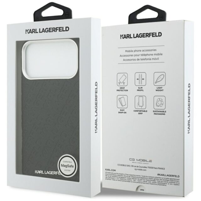 Karl Lagerfeld FW Stamped Karl MagSafe Case for iPhone 17 Pro Max Black - imagine 8