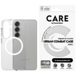 CARE by PanzerGlass Flagship Urban Combat White QI Case for Samsung Galaxy S25 Transparent