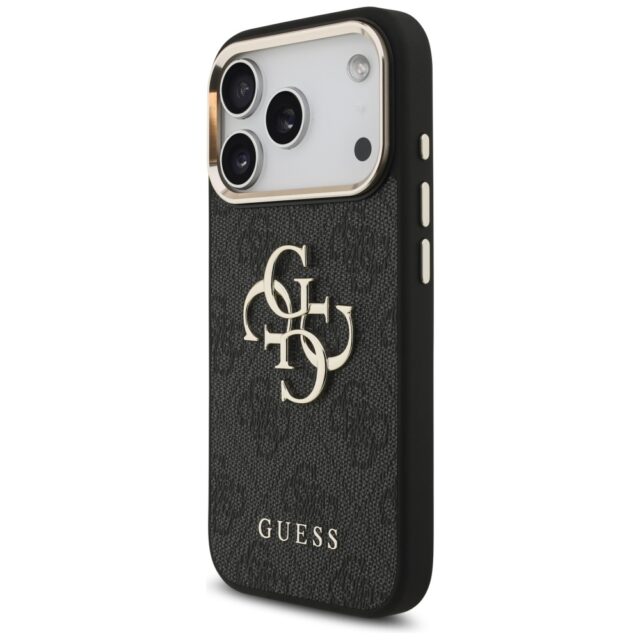 Case Guess 4G Big 4G Classic Logo for iPhone 17 Pro black gold - imagine 2