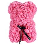 LED Rose Teddy Bear Extralink Home, Pink Rose Set 25cm - imagine 3