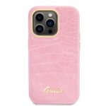 Guess GUHCP14LHGCRHP iPhone 14 Pro 6,1" pink hardcase Croco Collection - imagine 3