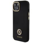 Guess GUHCP15SM4DGPK iPhone 15 / 14 / 13 6.1"black hardcase Silicone Logo Strass 4G - imagine 2