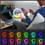 Multifunctional Lamp MajesticLine with alarm clock and bluetooth speaker whiteZapytaj Chat - imagine 9