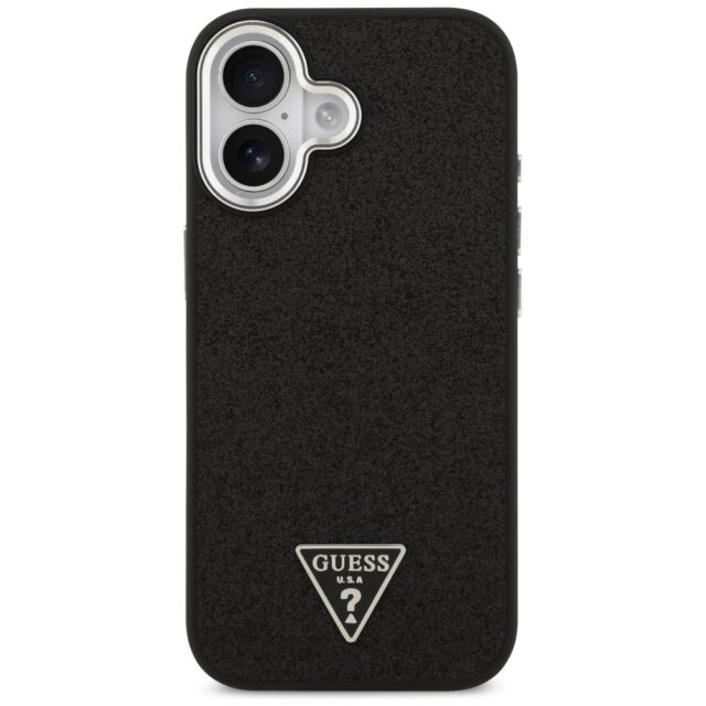Case Guess Glitter Triangle Logo MagSafe for iPhone 17 black - imagine 3
