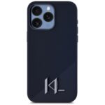 Case Karl Lagerfeld Silicone Shadow Metal Initial MagSafe for iPhone 15 Pro Max black - imagine 3