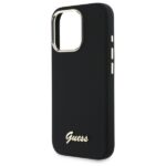 Guess GUHCP16LSMBSLK iPhone 16 Pro 6.3" black hardcase Silicone Script Metal Logo & Frame - imagine 6