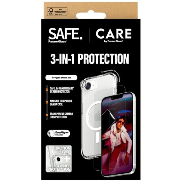 Protective Kit CARE by PanzerGlass Fashion 3-in-1 Case+Glass+Lens for iPhone 16e - imagine 5