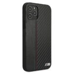 BMW BMHCP12MMCARBK case iPhone 12 / 12 Pro 6.1" black hardcase M Collection PU Carbon Stripe - imagine 4