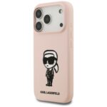 Case Karl Lagerfeld Silicone Karl Sketch & Logo MagSafe for iPhone 17 Pro Max pink - imagine 2