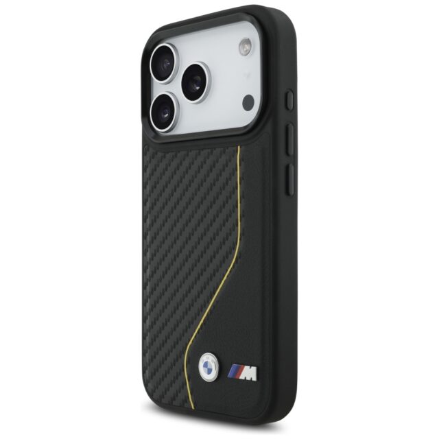 Case BMW M Carbon Line & Logo MagSafe for iPhone 17 Pro yellow - imagine 2