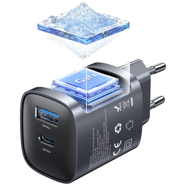 Wall charger USAMS CC290 T66 45W GaN 1xUSB-A 1xUSB-C tarnish - imagine 5