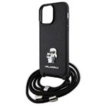 Karl Lagerfeld KLHCP13XSAKCPSK iPhone 13 Pro Max 6.7" hardcase black Crossbody Saffiano Metal - imagine 5