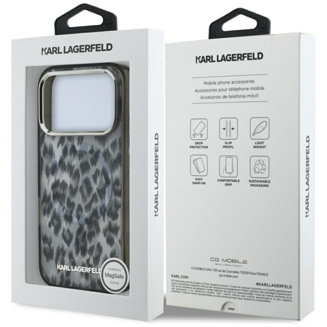 Karl Lagerfeld IML Leopard Pattern MagSafe Case for iPhone 17 Pro Black - imagine 7