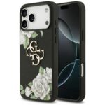 Case Guess Grained Roses & Big 4G Logo for iPhone 17 Pro Max black