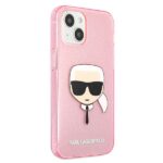 Karl Lagerfeld KLHCP13SKHTUGLP iPhone 13 mini 5,4" pink hardcase Glitter Karl`s Head - imagine 4