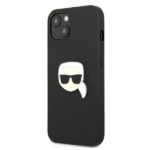 Karl Lagerfeld KLHCP13SPKMK iPhone 13 mini 5,4" black hardcase Leather Ikonik Karl`s Head Meta - imagine 2