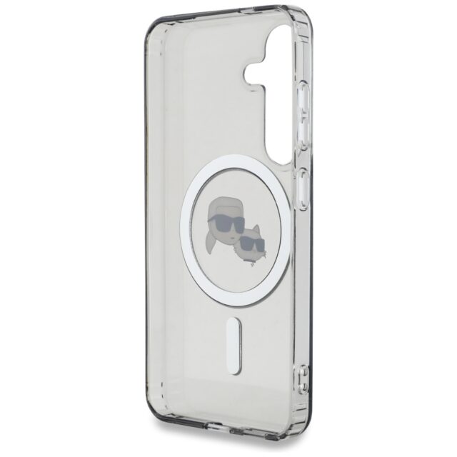 Case Karl Lagerfeld Button Karl & Choupette Heads Printed Logo MagSafe for Samsung Galaxy S25+ black - imagine 7