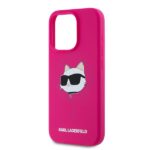 Karl Lagerfeld KLHMP15XSCHPPLF iPhone 15 Pro Max 6.7" fuschia hardcase Silicone Choupette Head - imagine 6