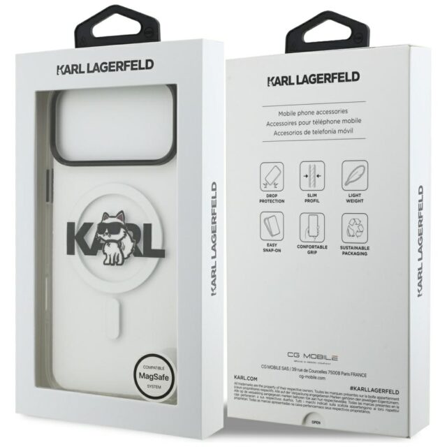 Karl Lagerfeld IML Choupette Sketch Logo MagSafe Case for iPhone 17 Pro Clear - imagine 8
