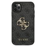 Guess GUHCN584GMGGR iPhone 11 Pro grey hardcase 4G Big Metal Logo - imagine 3