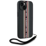 Case Karl Lagerfeld Saffiano Athleisure Stripes Cord for iPhone 15 red - imagine 3