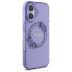 Guess GUHMP16SHFWFCU iPhone 16 6.1" purple hardcase IML Flowers Wreath MagSafe - imagine 4