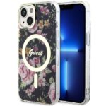 Guess GUHMP14MHCFWSK iPhone 14 Plus / 15 Plus 6.7" black hardcase Flower MagSafe