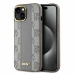 DKNY DKHMP14SPCPVSLE iPhone 14 6.1" beige hardcase Leather Checkered Mono Pattern MagSafe