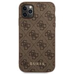Guess GUHCN58G4GFBR iPhone 11 Pro 5,8" brown hard case 4G Metal Gold Logo - imagine 3