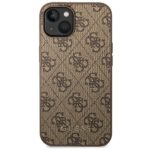 Guess GUHCP14MG4GFBR iPhone 14 Plus / 15 Plus 6.7" brown hard case 4G Metal Gold Logo - imagine 3