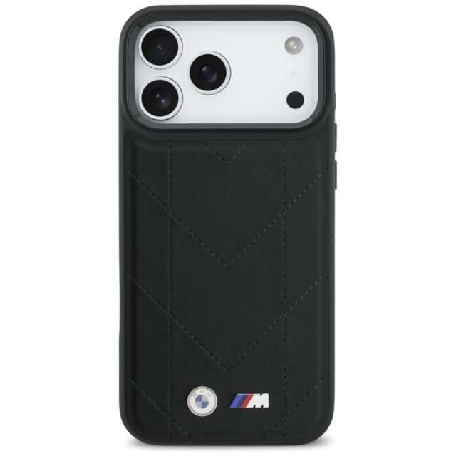 Case BMW M Quilted Logo MagSafe for  iPhone 17 Pro Max black - imagine 3