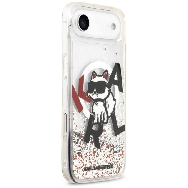 Karl Lagerfeld Liquid Glitter Choupette Logo MagSafe Case for iPhone Air Clear - imagine 4